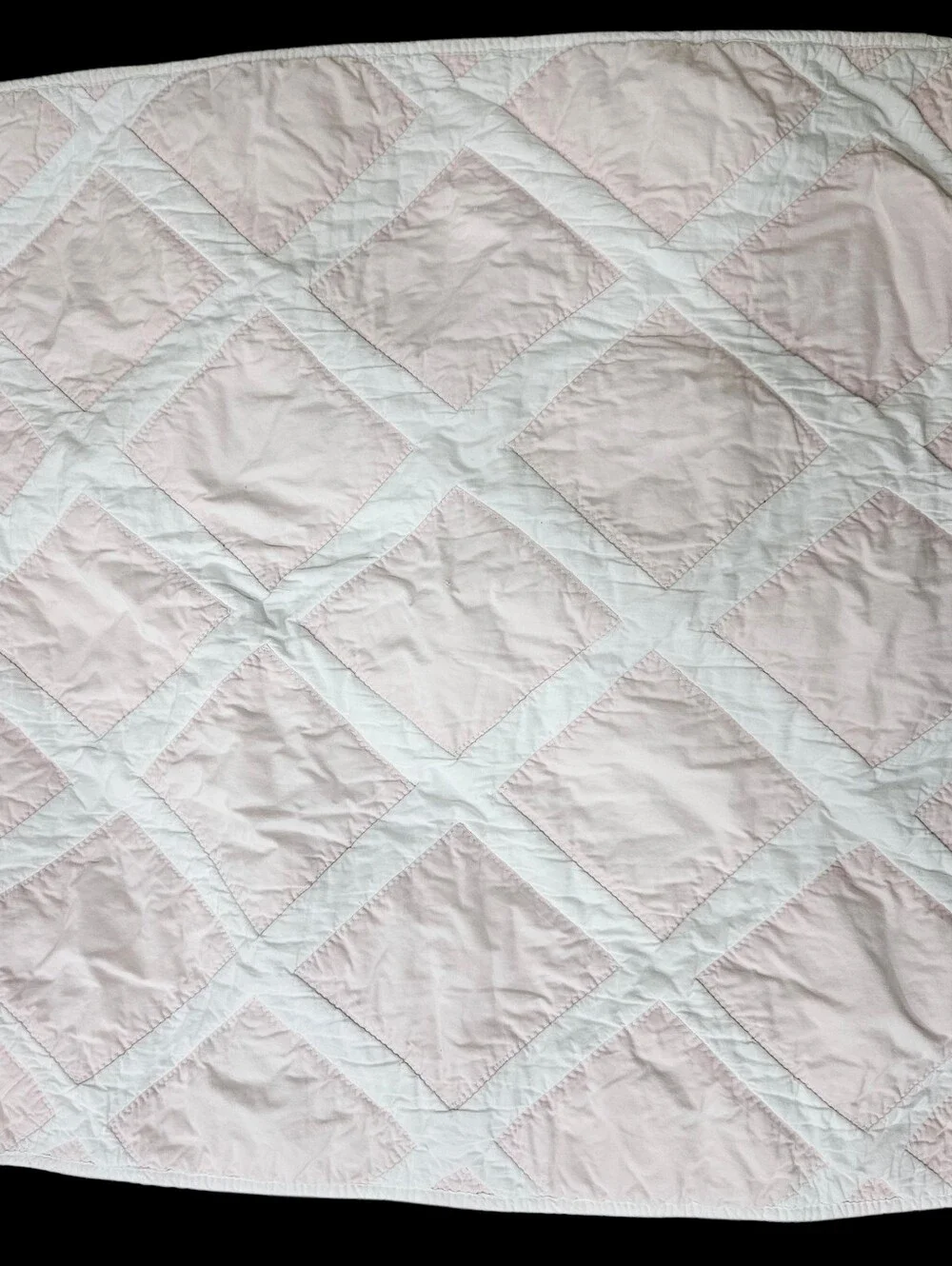 Serena & Lily Pink White Diamond Quilted Cotton Euro Pillow Shams 26x26 Kids